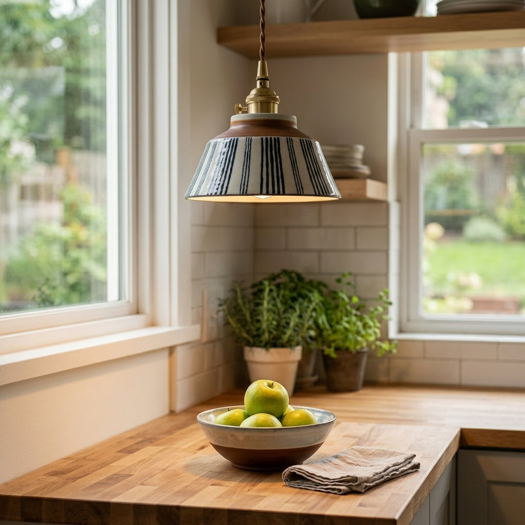Vela Hand-Painted Ceramic Pendant Light