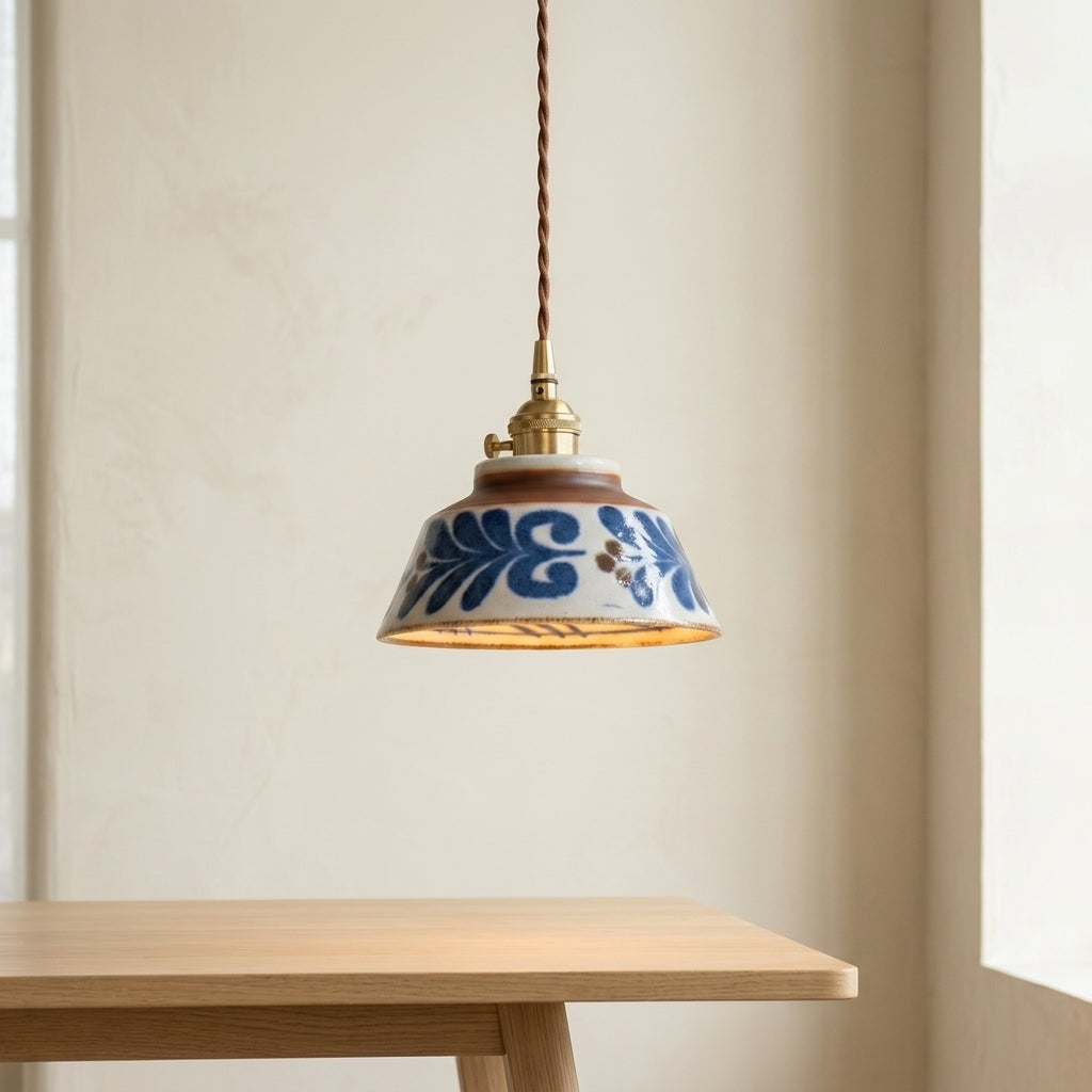 Maris Hand-Painted Ceramic Pendant Light