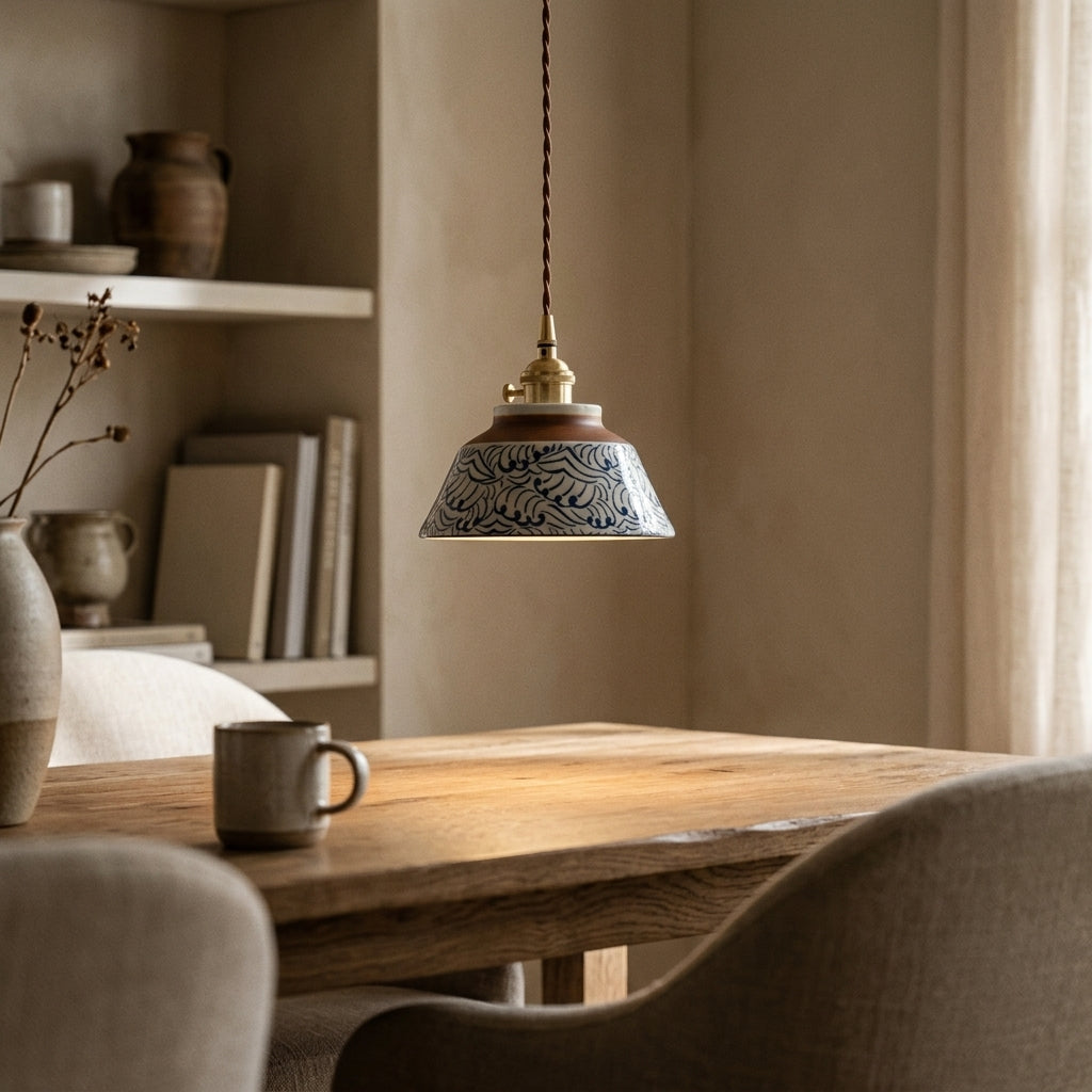 Nami Hand-Painted Ceramic Pendant Light