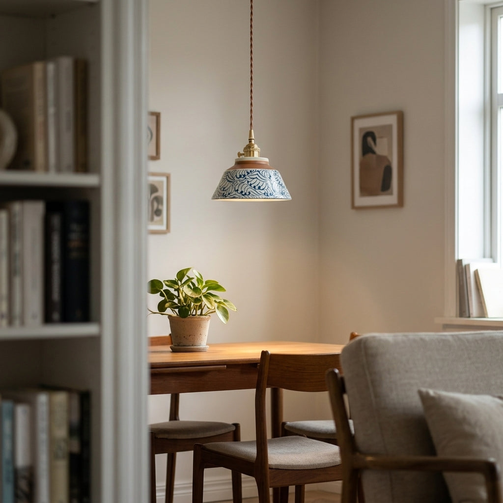 Nami Hand-Painted Ceramic Pendant Light