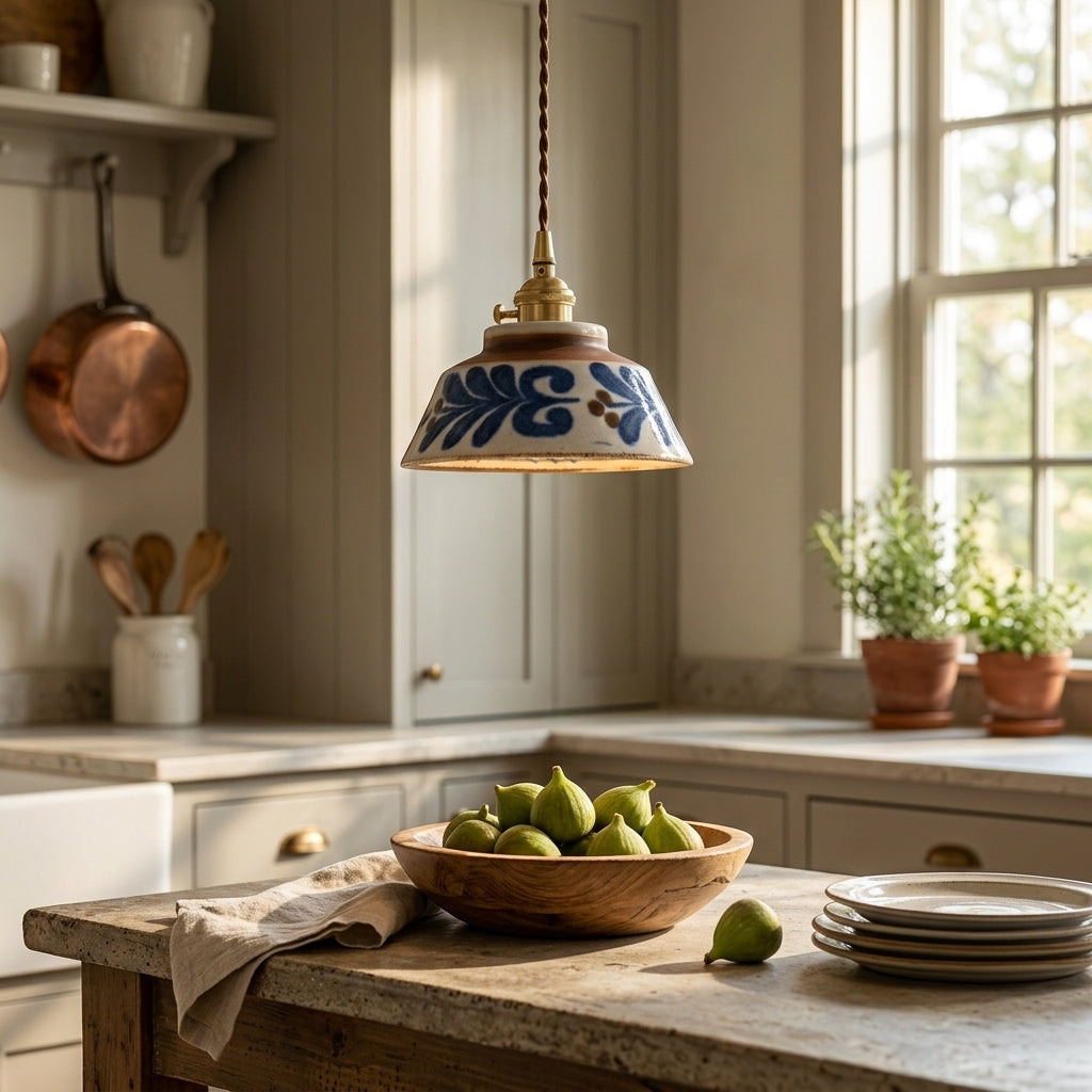 Maris Hand-Painted Ceramic Pendant Light