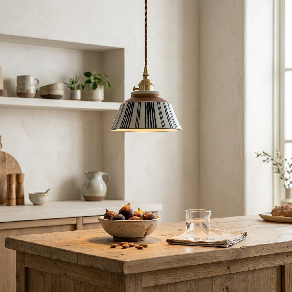 Vela Hand-Painted Ceramic Pendant Light