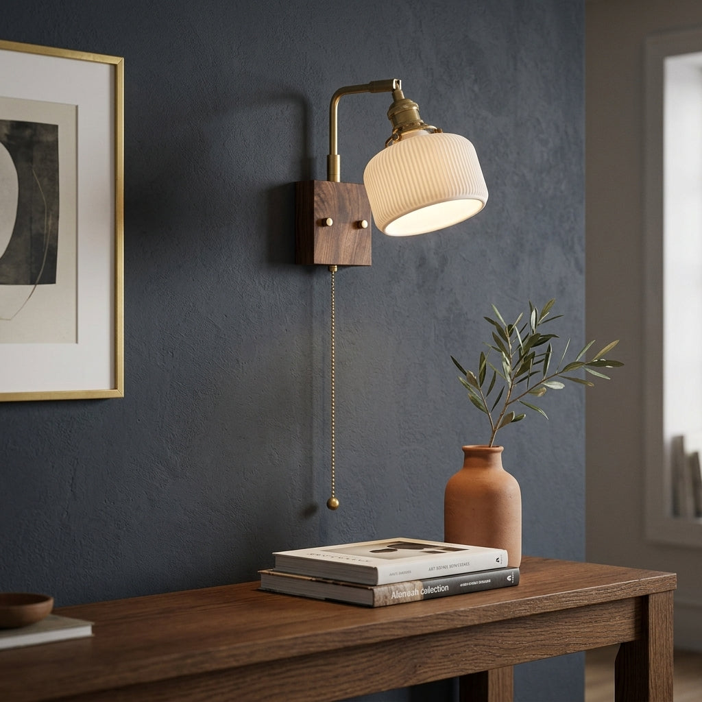 Aster Ribbed Ceramic Wall Light