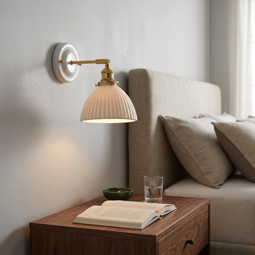Mirelle Ribbed Ceramic Wall Sconce