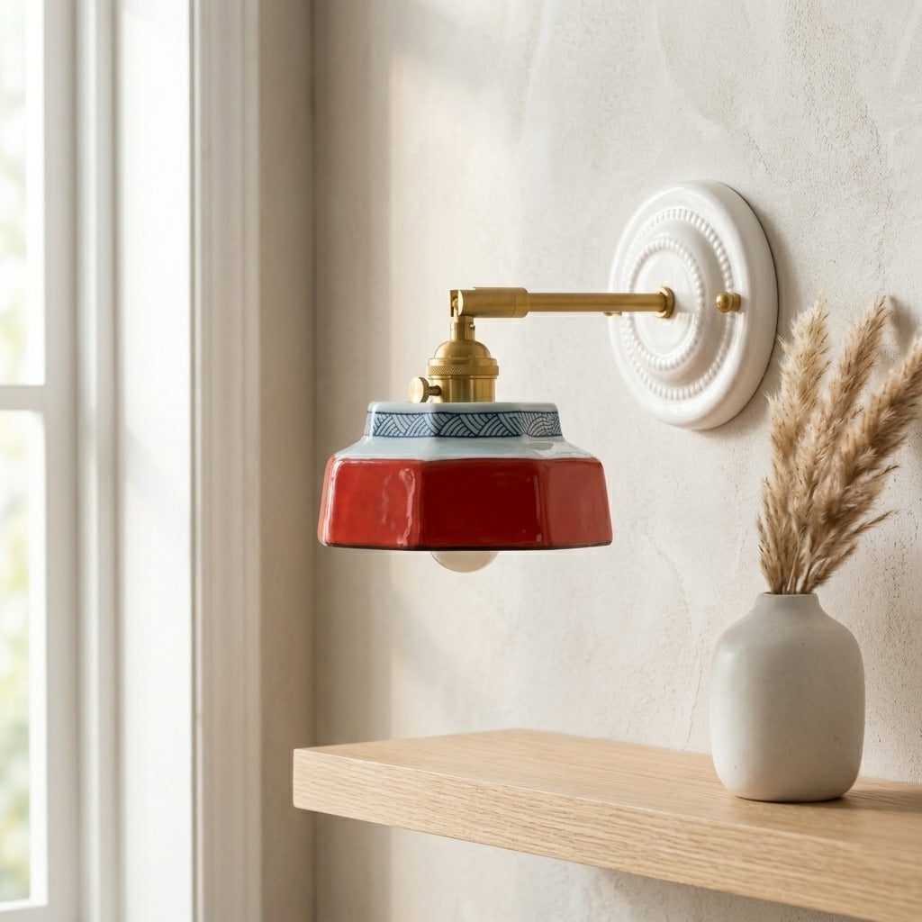 Roselle Hand-Painted Ceramic Wall Sconce