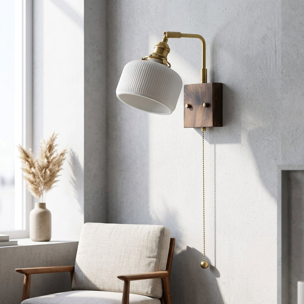 Aster Ribbed Ceramic Wall Light