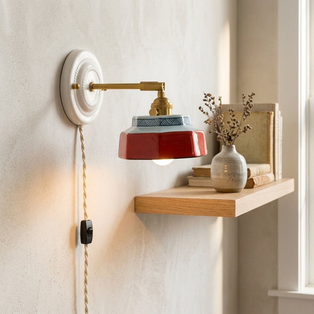 Roselle Hand-Painted Ceramic Wall Sconce