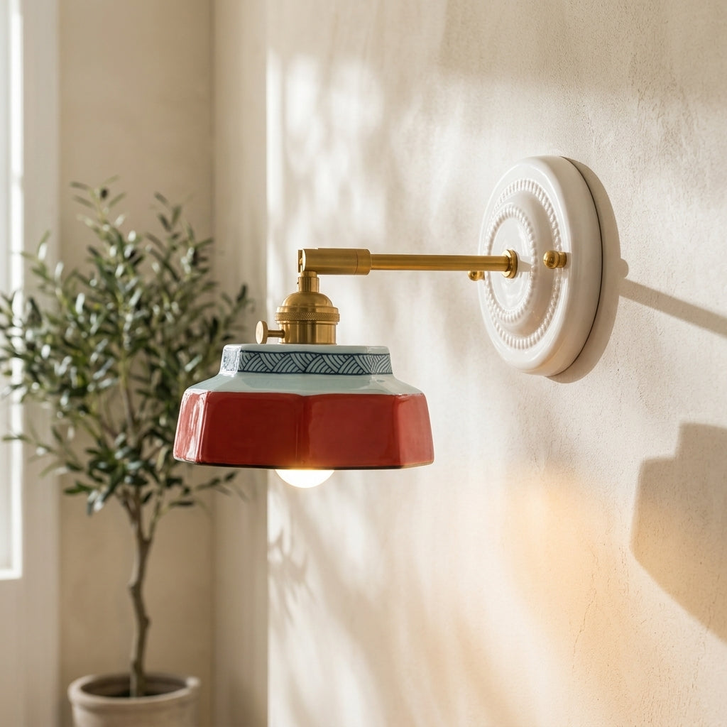 Roselle Hand-Painted Ceramic Wall Sconce