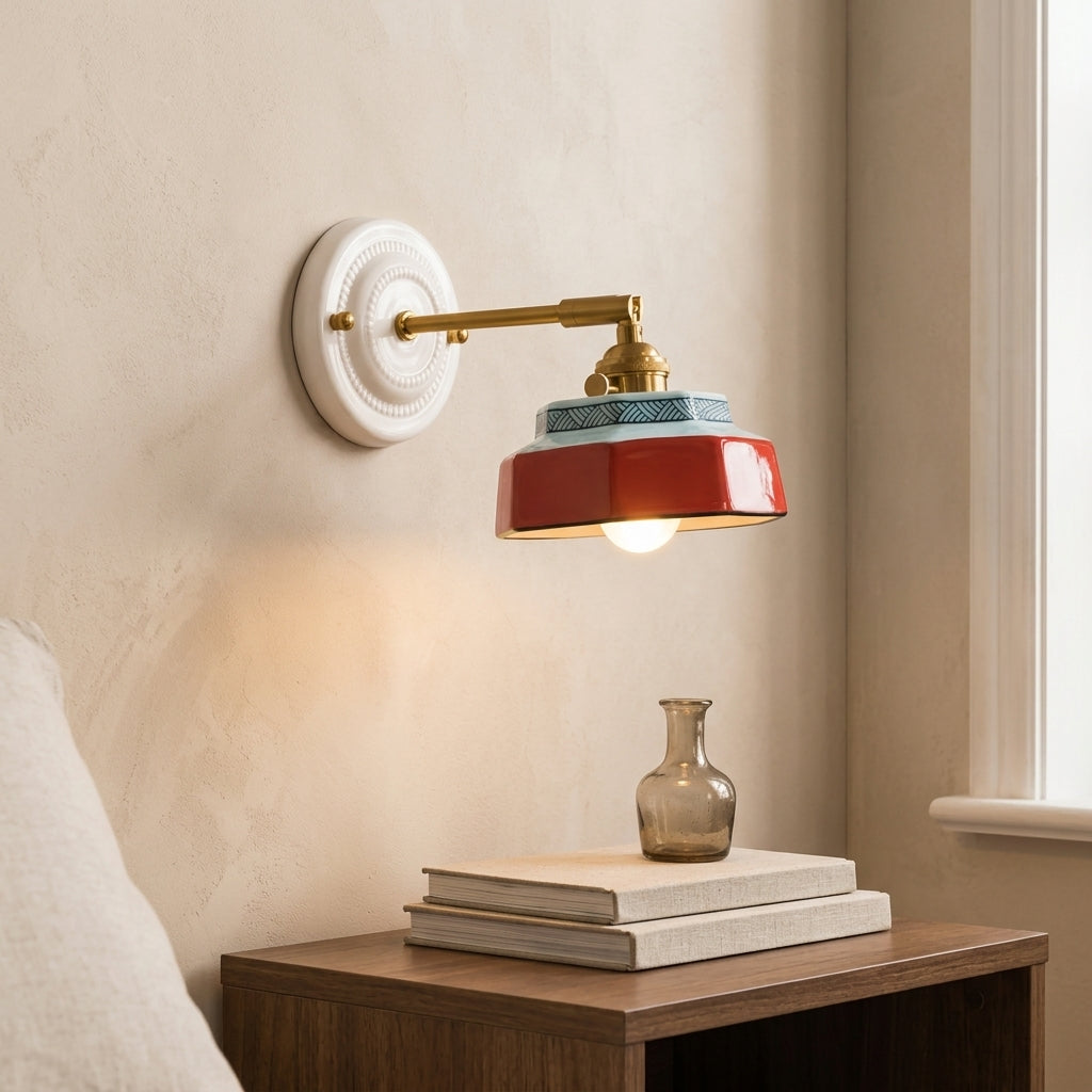 Roselle Hand-Painted Ceramic Wall Sconce