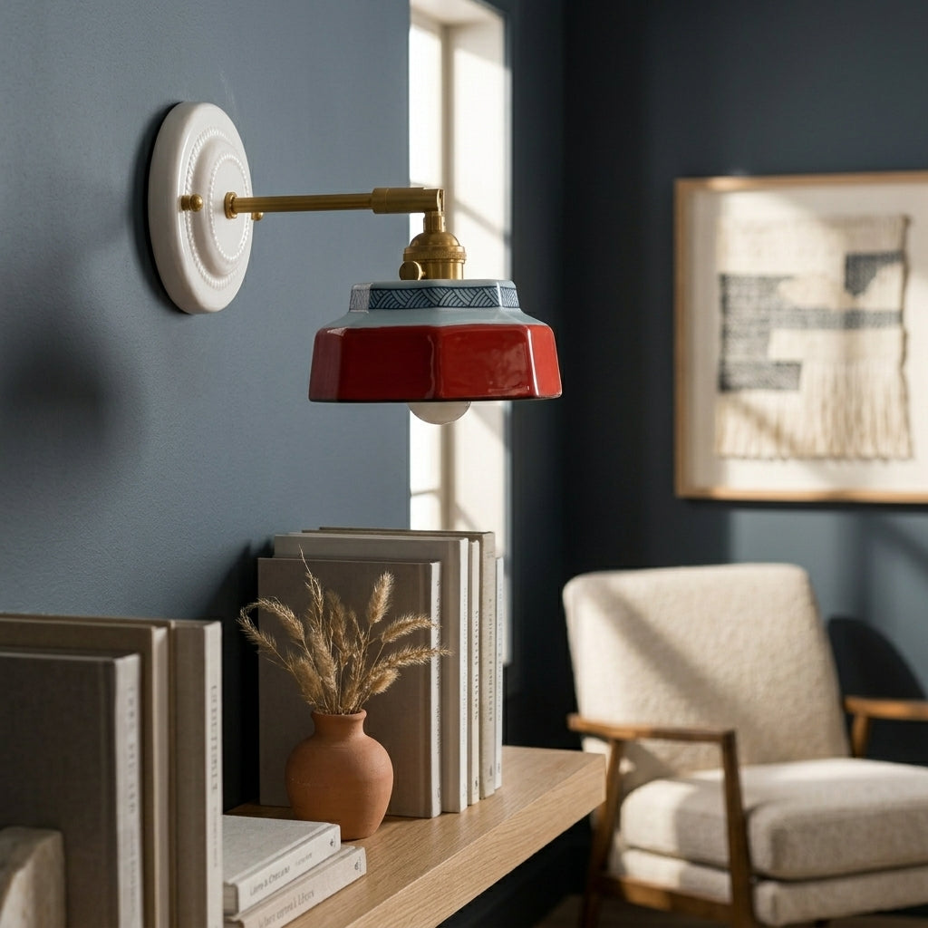 Roselle Hand-Painted Ceramic Wall Sconce