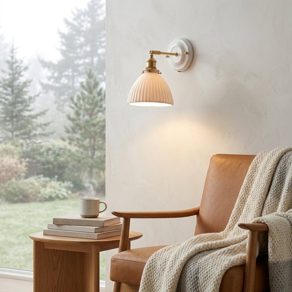Mirelle Ribbed Ceramic Wall Sconce