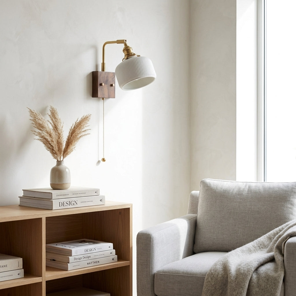 Aster Ribbed Ceramic Wall Light