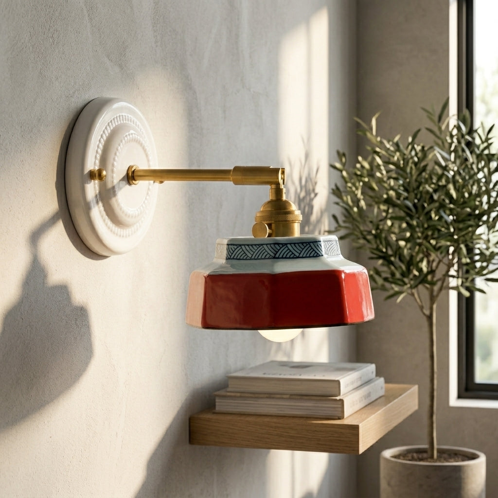 Roselle Hand-Painted Ceramic Wall Sconce