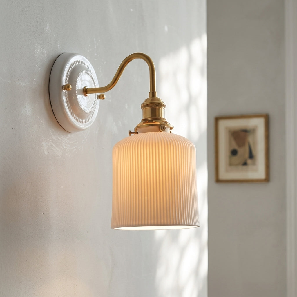 Odette Ribbed Ceramic Wall Sconce