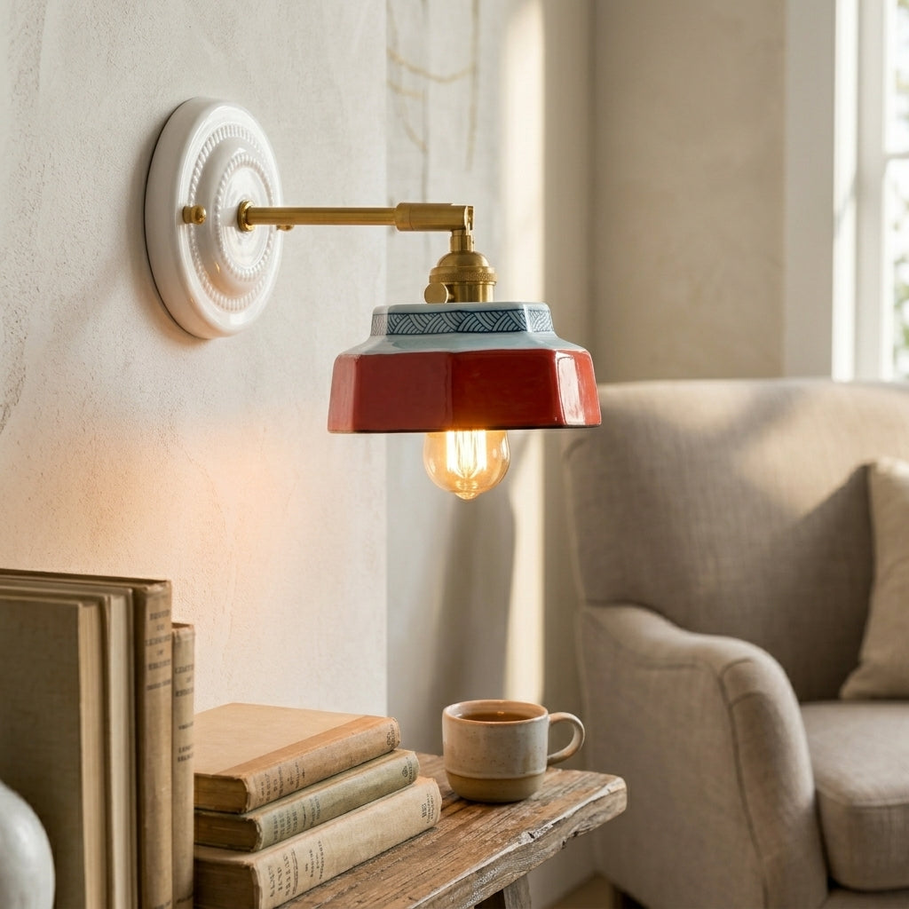 Roselle Hand-Painted Ceramic Wall Sconce