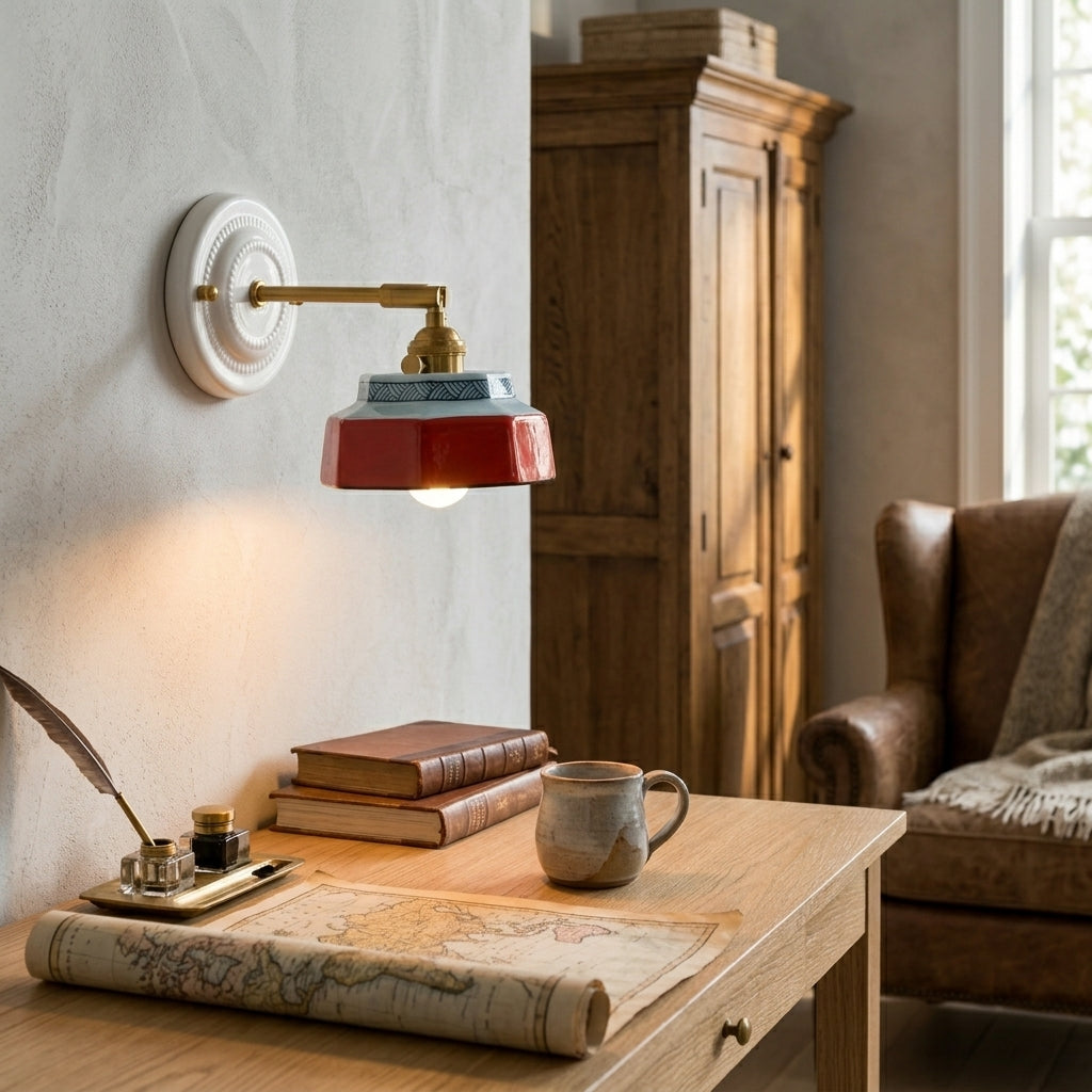 Roselle Hand-Painted Ceramic Wall Sconce