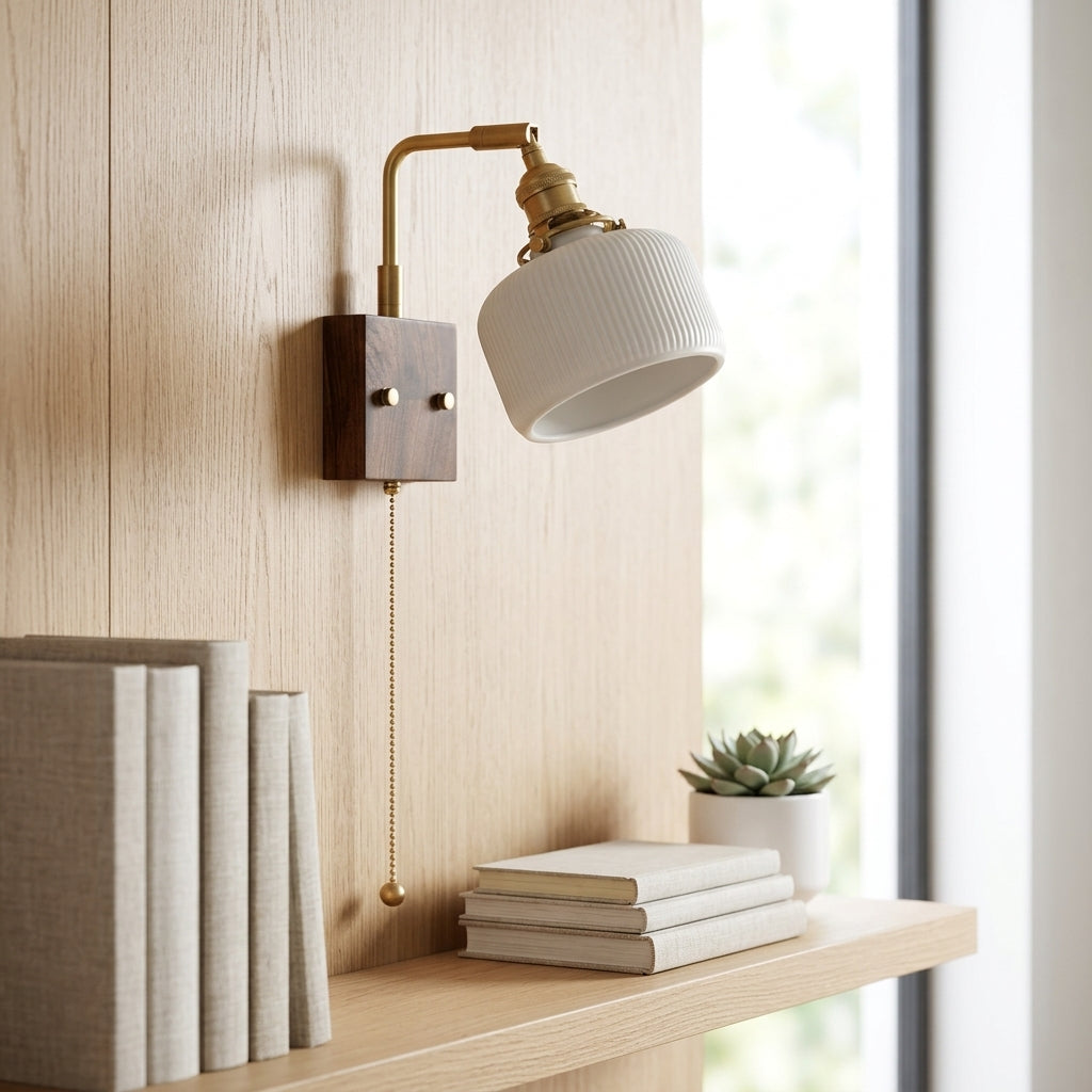 Aster Ribbed Ceramic Wall Light
