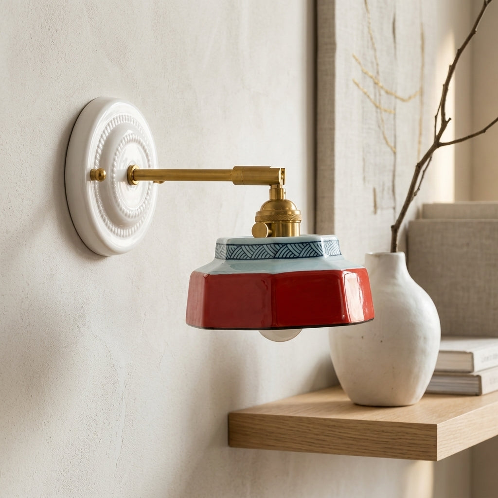 Roselle Hand-Painted Ceramic Wall Sconce
