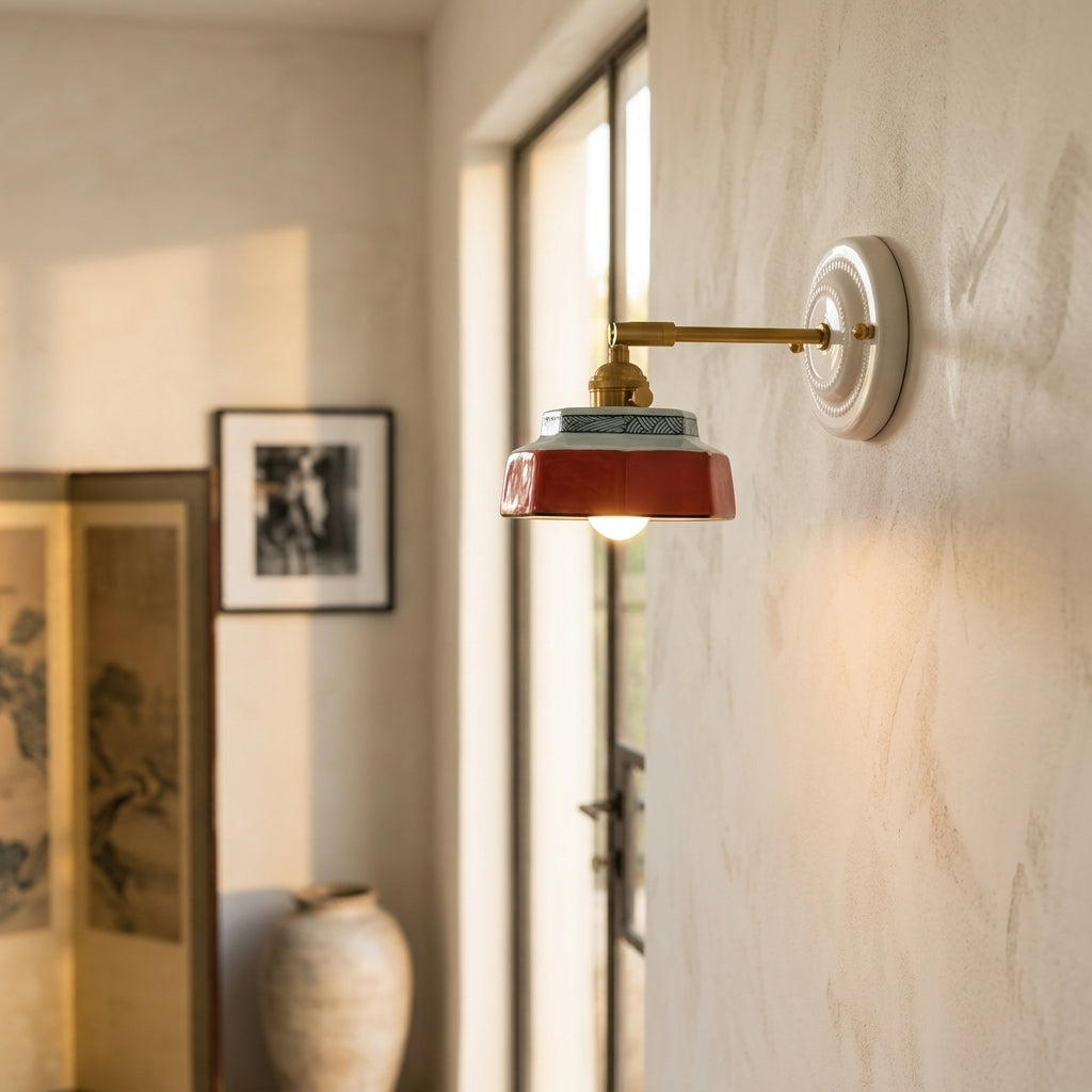 Roselle Hand-Painted Ceramic Wall Sconce