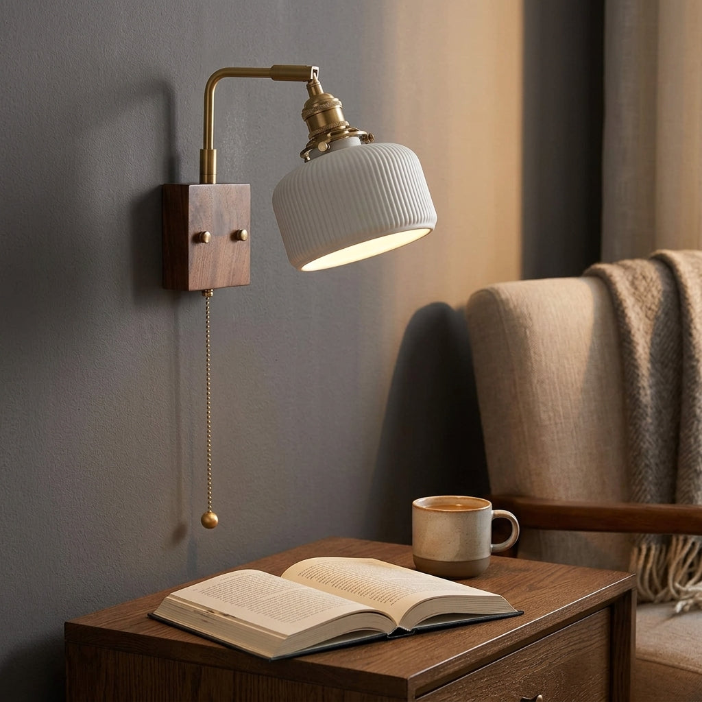 Aster Ribbed Ceramic Wall Light