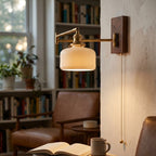 Alden Ribbed Ceramic Swing Arm Wall Light