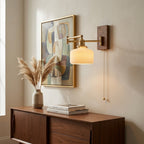 Alden Ribbed Ceramic Swing Arm Wall Light