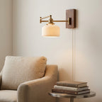 Alden Ribbed Ceramic Swing Arm Wall Light