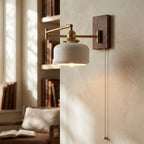 Alden Ribbed Ceramic Swing Arm Wall Light