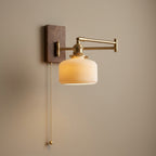 Alden Ribbed Ceramic Swing Arm Wall Light