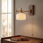 Alden Ribbed Ceramic Swing Arm Wall Light