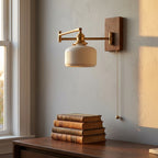 Alden Ribbed Ceramic Swing Arm Wall Light