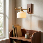 Alden Ribbed Ceramic Swing Arm Wall Light