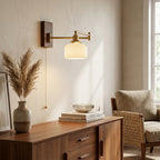 Alden Ribbed Ceramic Swing Arm Wall Light