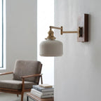 Alden Ribbed Ceramic Swing Arm Wall Light
