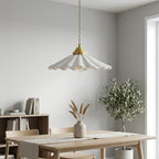 Elara Scalloped Ceramic Pendant Light