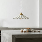 Elara Scalloped Ceramic Pendant Light