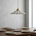 Elara Scalloped Ceramic Pendant Light