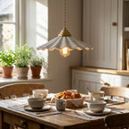 Elara Scalloped Ceramic Pendant Light
