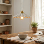 Elara Scalloped Ceramic Pendant Light