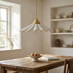 Elara Scalloped Ceramic Pendant Light