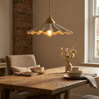 Elara Scalloped Ceramic Pendant Light